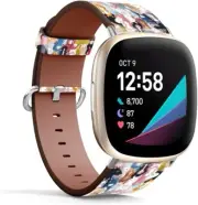 Fitbit Versa 4 / Sense 2 Leather Bands Replacement Strap / Bron Compatible with