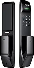 Forge Electrical Premium Smart Biometric Automatic Push & Pull Door Lock, 6-in-1 Automatic Door Lock with Fingerprint, Passcode, RFID, NFC, Key and App, Smart Door Lock with Dead Bolt - A2 (Black)