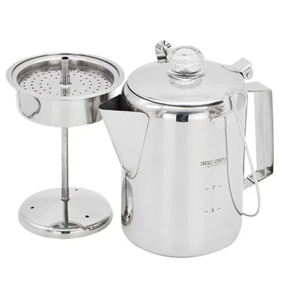 Stainless Steel Coffee Percolator for Camping Large Capacity 9 Cup Coffee Maker