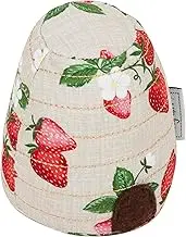 Hobby Gift Novelty Beehive Pincushion – Cute Holder for Sewing Quilting Needles, Accessories for Needlework DIY Crafts Dressmaking – 100% Cotton Fabric, Strawberries, 8.5 x 8.5 x 11cm