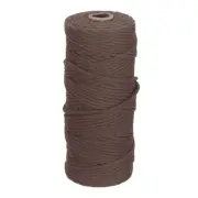 3mm x 109 Yard Brown Natural Cotton Macrame Rope, 2 Strands