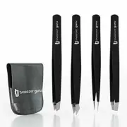 TWEEZERS SET - TWEEZER GURU STAINLESS STEEL SLANT TIP AND POINTED EYEBROW SET