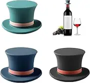 Funny and Reusable Silicone Bottle Caps,3Pcs Funny Wine Stopper Silicone Wine Caps,Funny Hat Shaped Wine Bottle Cap Seals Stoppers,Funny Hat Shaped Silicone Wine Topper,Funny Champagne Bottle Stopper
