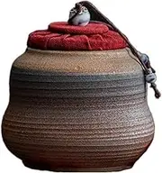 Tea caddy tin Tea Caddy Vintage Small Tea Canister Cloth Lid Sealed Storage Canister Ceramic Tea Warehouse Household Tea Set Tea Canister