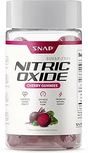 SNAP Supplements Sugar Free Nitric Oxide Beet Root Gummies - Heart Health, Energy Boost, Circulation, Blood Pressure Support Supplements, Beet Root Chewables, Beetroot Nitric Oxide Booster, 60 Gummies