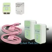 2X 4 USB PORT WALL ADAPTER+10FT CABLE POWER CHARGER PINK FOR GALAXY S4 S3 NOTE 2