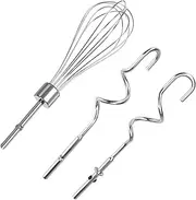Hand Mixer Beaters Blender For KitchenAid & Mixer Dough Hooks For KitchenAid Hand Mixers Whisk Attachment KHMPW Stainless Steel Egg Beater/Whisk Attachment for Kitchen Hand Mixer Accessories,3PCS