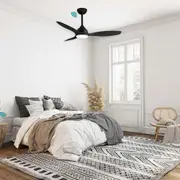 48" Elite Smart WIFI DC Ceiling Fan Black, White, Black/Walnut with Light MEDC1233 Martec Lighting