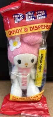Hello Kitty Plush Pink PEZ Candy Dispenser With Hook/Candy NEW - Easter Baskets!