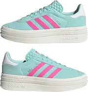[adidas Originals] Gazelle Bold W Unisex Fashion Trainers, Green, 38 EU, Flash Aqua Lucid Pink Cloud White, 6.5 US