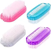Nail Brush for Cleaning Fingernails Two Sided Hand Fingernail Scrub Brush Soft Stiff Bristles Nails Toes Scrubber for Men Women Kids,4 PCS