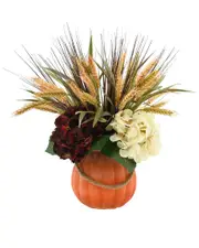 Creative Displays Fall Harvest Floral in an Orange Pumpkin Pot