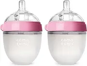 Comotomo Baby Bottle Double Pack, Pink, 5oz