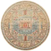 NEW Tapete Rug Legacy Aztec Round Rug Sky Blue 240x240cm