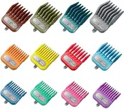 12 Clipper Guards fit for Andis Master, Oster Fast Feed, Andis AAC-1, GC, LCL, ML, PM-1, PM-2, PM-4, RCAC, RS-1, US-1, Clipper Guides Replacement, Size: #0 to #8 (Length: 1/16" to 1")