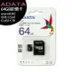 ADATA Premier microSDXC 64G記憶卡(UHS-I C10)附SD轉卡OTR-008-3【樂天APP下單9%點數回饋】