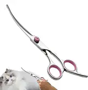 Grooming Scissors for Dogs,Stainless Steel Hair Scissors Curved Dog Trimmer | Safety Pet Tool with Round Tips Professional Grooming Shears for Puppy & Cat