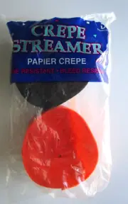 Vintage Halloween Crepe Streamer Rolls *DenneCrepe *Orange & Black *81 FT Each