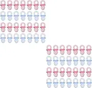 SHOWERORO 2sets Shower Decorations Boy Mini Bib Pacifiers Shower Games Decorative Favors 100pcs*2