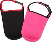 Vaguelly 2pcs Neoprene Tumbler Sleeve Carrier with Strap Reusable Water Bottle Holder for Easy Carrying Compact Design for Cups
