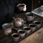 China Jianshui Purple Pottery tea set Retro Handmade tea pot cup bowl filter set