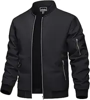 [TACVASEN] Men's Bomber Jacket Lightweight Casual Spring Fall Windbreaker Zip Up Coat with Pocket