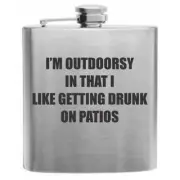 I'm Outdoorsy Stainless Steel Hip Flask 6oz