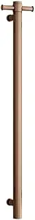 Thermorail Straight/Round 240 Volt Vertical Bar 20 Watt Heated Towel Rail with Optional Hook, Brushed Bronze, 900 x 142 x 100 mm Size