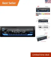 Wireless Car Stereo with USB Charging, Aux-in & Remote App Control - 1DIN Design