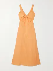 [BONDI BORN] BONDI BORN - + Net Sustain Tobago Cutout Hemp Maxi Dress - Bright orange - large large Orange