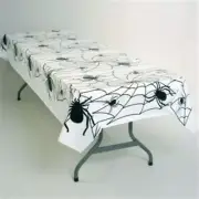 Halloween Spider Webs Plastic Tablecloth 54" X 108" Halloween Tableware