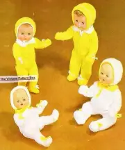 BABY DOLL PRAM SET 8ply / 10,12,14 & 16" - COPY doll knitting pattern