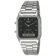 Casio AQ230A1DDF Mens Analog Digital Watch Black Silver Retro Japan