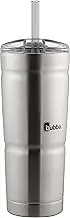 BUBBA BRANDS Envy S Vacuum-Insulated Stainless Steel Tumbler with Lid and Straw, 24oz Reusable Iced Coffee or Water Cup, BPA-Free Travel Tumbler, Steel/Clear