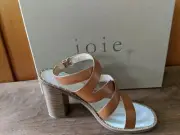SZ 10 JOIE ONFER Tan women Stacked Block Heel Strappy designer sandal NIB $328