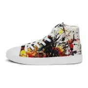 Mens Sneaker with Jackson Pollock-Inspired Drip Art Design