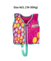 Bestway Swim Safe ABC Aquastar Fabric Kids Swim Vest Medium - Large 3-6 Age Pink