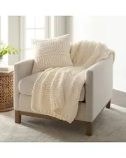 Home Collection Chunky Throw Blanket & Pillow Bundle