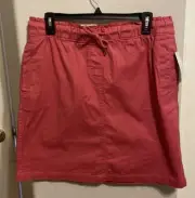 Cotton Blend Coral Pull On Skirt 34” Waist 20” Length Pockets Medium Orig $34