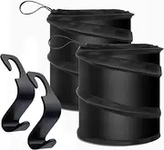 ACEBON 2 Pack Car Trash Can, Collapsible Pop Up Trash Garbage Bag for Car, with 2 Pcs Car Seat Hook for Garbage Bin, Universal Traveling Portable Waste Basket Bin Rubbish