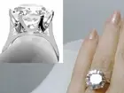 10ct White Colorless Lab Sapphire Size 10.5 Ring 925 Sterling Silver USA Made