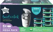 6x Nappy Bin Refill Cassettes, Twist & Click, Antibacterial GREENFILM