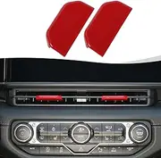 SQQP Center Console Window Switch Button Cover Interior Accessories Compatible with 2024+ Jeep Wrangler JL JLU & Gladiator JT(Red)