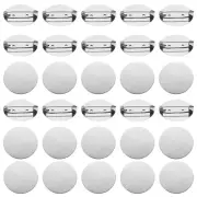 50 Pcs Silver Brooch Blank Round Trays with Pin Clip Pins Disc Base(31mm/1.2")