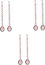 Amosfun 3sets Glass Tea Spoons Long Handle Stirring Spoons Metal Crafted for Ice Tea Milk Scoop Household Scoop Small 2pcs*3