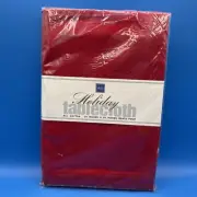 Mikasa Red Holiday Tablecloth All Cotton Seats Four Size 54* 54 Inches