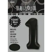 Number 1 Foil Balloon - Black