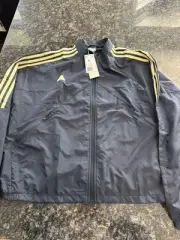 adidas women Tiro 24 Rain Jacket Size XL Navy And Gold