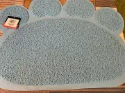 Quality Light Blue Cat Litter Trap Mat Non-Slip Backing Dirt Catcher Soft on Paw