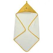 GRÖNFINK baby towel with hood, yellow, 80x80 cm